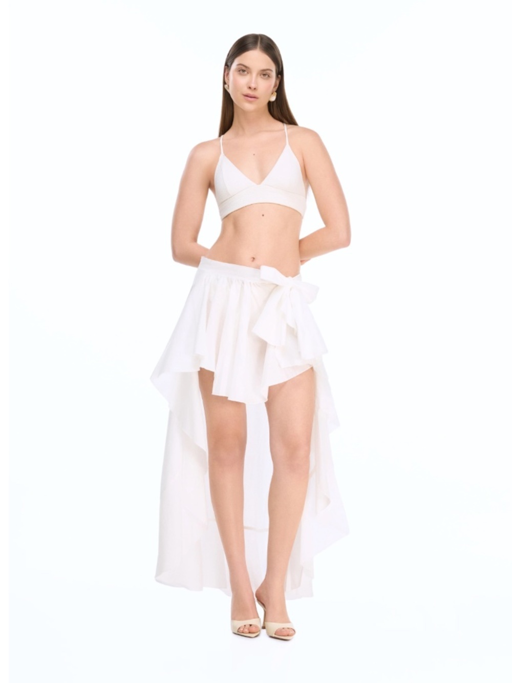 WAIMARI | Resort Bahamas High Low Pareo Ruffle Sarong Skirt in Pink | Size 10 - Picture 5 of 5